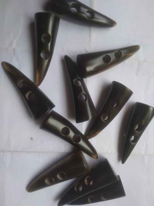 Boutons ronds ovales à 2 trous en corne de buffle naturelle de haute qualité, pour jeans, manteaux, vestes, sacs, couleur noire, logo personnalisé, décoration - Product Image 4