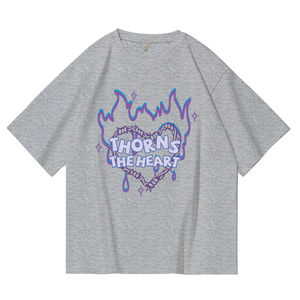 T-shirt en coton premium 220gsm streetwear haut tendance t-shirt streetwear unisexe surdimensionné - Product Image 3