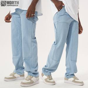 Pantalones vaqueros rectos para hombre, invierno, Otoño, informales, ligeros, de secado rápido, transpirables, de algodón elástico, personalizables para - Product Image 1