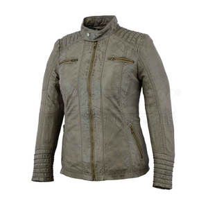 แจ็กเก็ตหนังคอปกตั้งสำหรับผู้หญิงสามารถระบายอากาศได้ดีดีไซน์กันน้ำได้ลวดลายพื้นสำหรับฤดูหนาวตามสั่ง - Product Image 5