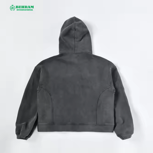 Nouvel Arrivage – Sweat à Capuche Unisexe Personnalisé avec Logo, Lavage Acide, Fermeture Éclair, Manches Longues, 100% Coton, Qualité Supérieure, Vente en Gros - Product Image 4
