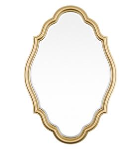 Espejo de Pared con Marco Dorado Arqueado con Detalles Esculpidos Artísticos Elegantes para una Decoración del Hogar de Lujo Premium - Product Image 2