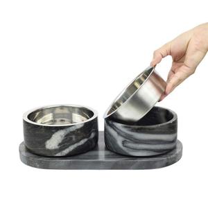 Bol à nourriture pour chien et chat en bois et métal de qualité supérieure avec base en bois naturel et support en métal, mangeoire surélevée pour animaux de compagnie pour chiens et chats, utilisation domestique - Product Image 2