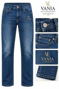 Jeans de Mezclilla Azul para Hombre, Estilo Vintage, Corte Holgado, Peso Medio, Tejido Desgastado, Servicio OEM Personalizado - Product Image 5