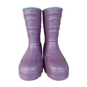 Stivali da <span class=keywords><strong>pioggia</strong></span> alla caviglia EVA viola da ragazza leggera impermeabile antiscivolo comoda fodera in pelliccia alla moda stile di sicurezza per neonati - Product Image 1