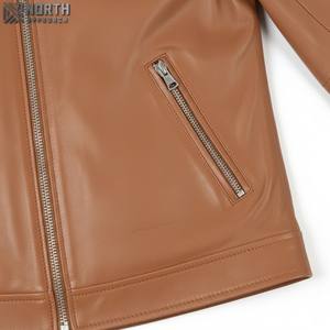 <b>Light</b> <b>Weight</b> Comfortable <b>Women's</b> Sheep Nappa Leather <b>Jacket</b> 2025 Customizable Knitted Breathable High Quality - Product Image 5