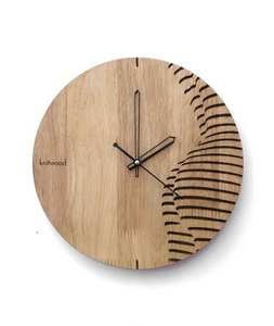 Horloge murale en bois classique au design gravé Fabricant et exportateur Fantaisie Nouveau design Horloge de décoration murale Top Exportateur Inde - Product Image 6