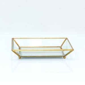 Vente en gros fabricant plateau miroir en métal et verre plateaux miroir fait main design plateaux forme rectangulaire plateaux en verre laiton - Product Image 5