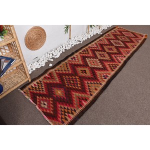 Vintage turc ethnique grande zone tapis rouge brun laine 9x12 Rectangle avec motif Patchwork 10mm épaisseur nouveau Latex soutenu" - Product Image 3