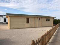 Cabane résidentielle à deux chambres |   Maison en bois préfabriquée pour la cour et les stations balnéaires Cabanes en rondins Maison en bois préfabriquée