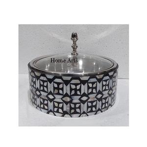 Marvelous Design Round Shape Casserole Pot Wedding Food Serving <b>Dish</b> <b>With</b> Hammered <b>Lid</b> Hot Pot At Attractive Price - Product Image 2