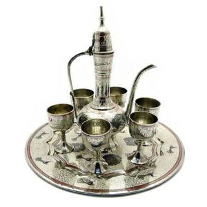 Juego de jarras y copas de aluminio fundido de calidad superior de diseñador inspirado en arte rústico Vintage para cerveza y vino - Product Image 6