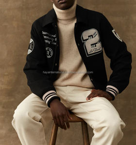 เสื้อแจ็คเก็ตผ้าแคนวาสของผู้ชายขนาดใหญ่พิเศษปักโลโก้ด้านหน้าด้วยผ้าใบ - Product Image 5