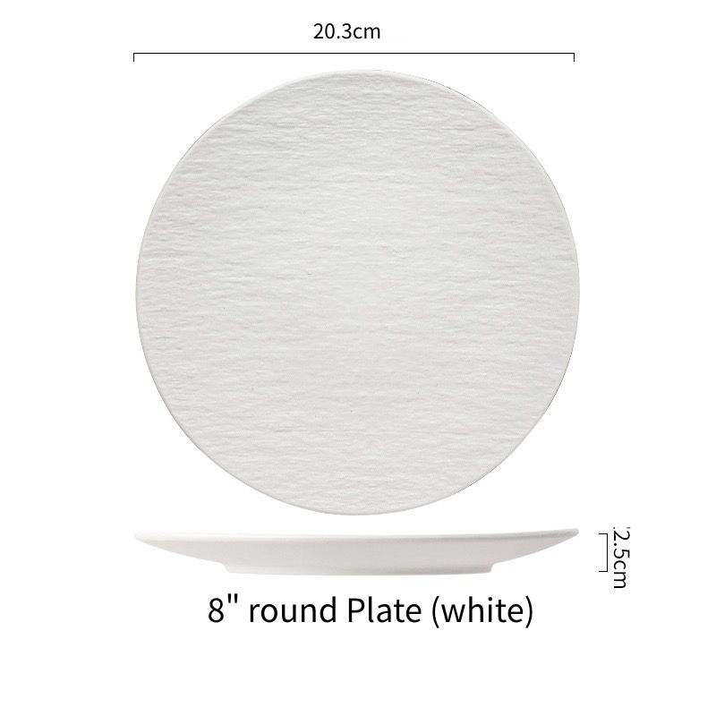จานกลม 8 นิ้ว (สีขาว)