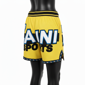 Shorts de Baño de Nailon Premium de 180 g/m², Color Naranja, con Pedrería Termoadhesiva, Cintura Jacquard Personalizada y Franja Lateral - Product Image 5