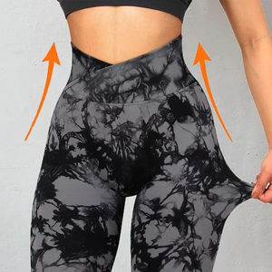 Leggings de Yoga de Cintura Alta para Mujer al por Mayor, Elásticos, de Spandex/Poliéster, Ropa Deportiva con Estampado, Servicio OEM - Product Image 4