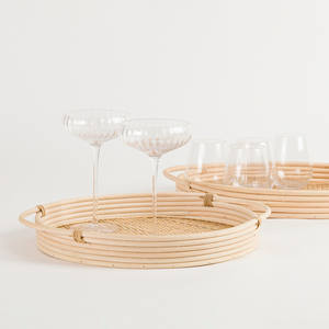 ถาดเสิร์ฟทรงกลมหวายสานมือ ตะกร้าหวายสานธรรมชาติ ถาดเก็บของหวาย สำหรับจัดเก็บและจัดระเบียบบ้าน - Product Image 4