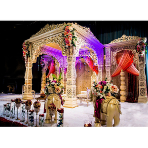 Mejor personalizable tradicional cuadrado Mandap Conjunto elegante Royal Bollywood para bodas indias desmontable precio de fábrica directo EE.UU. - Product Image 1