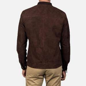 Chaqueta con cremallera para hombre con logotipo personalizado de diferentes estilos Diseño profesional según la demanda personalizada Chaqueta de cuero para hombre - Product Image 4