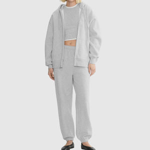 Sudadera con capucha blanca para hombre de peso pesado 2025, chaqueta con cremallera, forro polar cálido con bolsillos delanteros, ropa de calle informal esencial - Product Image 2