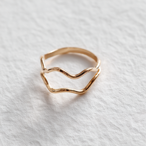 Bague ajustable à double épaisseur en argent et or Bague personnalisée empilable pour femme - Product Image 6