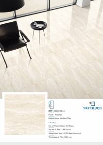 Carreaux de mur et de sol en porcelaine brillante émaillée 600x600 de couleur beige spéciale de conception de marbre - Product Image 3