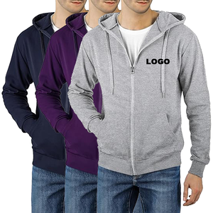 Sudadera con capucha OEM de alta calidad para hombre, Sudadera con capucha personalizada con cremallera completa y logotipo estampado - Product Image 4