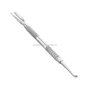 Pousse-cuticules professionnel réutilisable en acier inoxydable à double extrémité, curette nettoyante pour ongles, outil de manucure et pédicure - Product Image 1