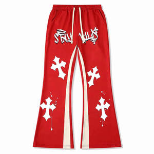 Pantalones Casuales Personalizados para Hombre, Estilo Urbano, Joggers Acampanados, Cintura Elástica de Algodón, Pantalones Deportivos Acampanados - Product Image 1