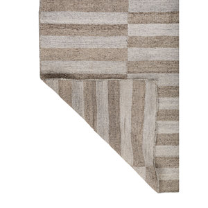 Tapis faits main en laine et viscose à tissage plat Indusbar Ivory, rayés, rectangulaires, pour couloir et salon - Modèle ADWV-13012 - Product Image 5
