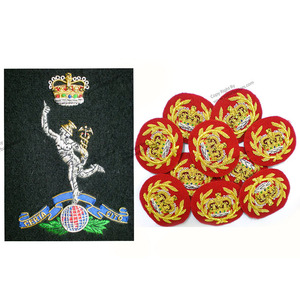 Royal Club School Blazer Badge Brodé À La Main 3D Fil D'or Nickel Brodé Crête Emblème Haute Qualité Logo Décoration Perles - Product Image 6
