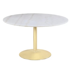 Marble Top <b>Fold</b>-able Extendable <b>Round</b> 6 Chair Dining <b>Table</b> Stainless Steel Modern Design Wedding Home Furniture Dining <b>Table</b> - Product Image 4