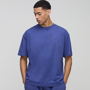 Venta al por mayor personalizado Cobalt Oversize deporte hombres camiseta y conjunto corto conjunto de 2 piezas gimnasio entrenamiento playa y ropa de calle camiseta para hombres - Product Image 4