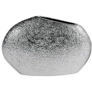 Vase à fleurs martelé plaqué nickel, pièce maîtresse décorative pour la maison, le bureau ou un cadeau, design vintage et moderne - Product Image 1