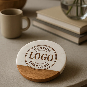 Sous-verres personnalisés en bois de marbre fabriqués à la main Sous-verres de luxe pour boissons Vaisselle décorative de qualité supérieure Fabricant de gros - Product Image 6