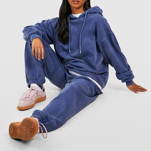 Venta al por mayor precio bajo algodón mujeres ácido lavado chándales nuevo diseño profesional mujeres ácido lavado chándales - Product Image 3