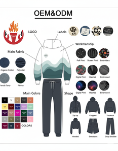Unisex Cotton Jogger Pants and <b>Hoodie</b> Set Custom Logo Gym Sportswear OEM Manufacturer - Product Image 5