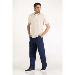 Chemise de golf pour homme, coupe classique, en tricot extensible, infroissable, avec broderie rayée, manches courtes, respirante, 180g, devant - Product Image 4
