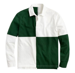 Maillot de rugby chemise de rugby à rayures noires et blanches pour hommes école collège plaine chemise de rugby à rayures solides chemise bicolore - Product Image 2