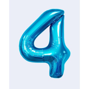 Palloncini Numero Party Love Blu N4 45cm Confezione da 12 Pezzi - Product Image 1