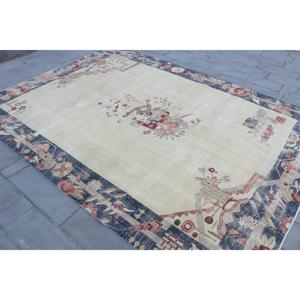 Alfombra Turca de 9.4x13.1 pies (288x400 cm), Alfombra Vintage con Diseño Floral Azul - Product Image 2