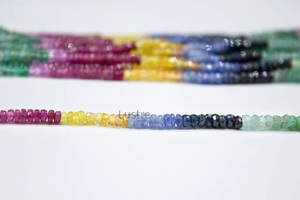 Cuentas de piedra Rondelle facetadas múltiples de 16 pulgadas, joyería hecha a mano de zafiro arcoíris de 3 a 4 mm y regalo personalizado - Product Image 3