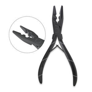 Sharpinst Surgical-Grade Stainless Steel Black Hair Extension <b>Tools</b> Kit 2 Hole <b>Multi</b> Function <b>Pliers</b> 17 CM - Product Image 3