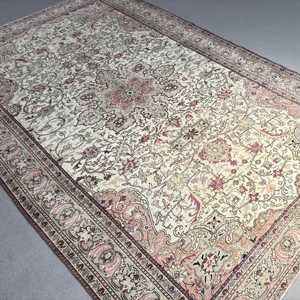 พรมตุรกี 0.5x9.4 ฟุต สีเบจชมพูไล่เฉด พรมวินเทจทำจากขนสัตว์ - Product Image 2