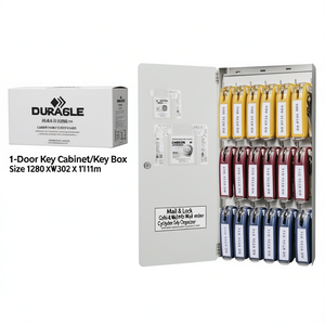 1-Door <b>Key</b> Cabinet/<b>Key</b> Box Size H280 X W302 X D118 mm Cylinder Lock 36 <b>Hooks</b> Durable <b>Wall</b> Mail & <b>Key</b> Organizer - Product Image 3