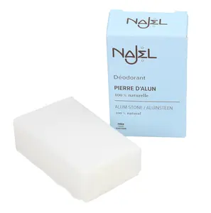 Najel Pure Natural Deodorant Hypoallergenic Odorless Alum Stone, Box-Packed 90g For All Skin Types And All Ages