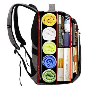 Mochila gris unisex para ordenador portátil Logotipo de impresión personalizado cierre de cremallera impermeable Softback se adapta a un portátil de 16,3 pulgadas para uso comercial - Product Image 2