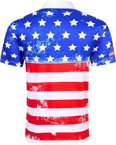 Pantalones cortos de golf atléticos de ajuste seco para hombre, manga corta con cuello estampado, material de punto de poliéster 100% - Product Image 6