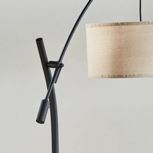 Lampadaire en tissu blanc en forme de champignon pour la décoration intérieure de salon de luxe moderne, élégant, support doré LED pour la maison et le bureau - Product Image 5