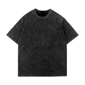 2026 nueva camiseta de manga corta con parche bordado desgastado para hombre, ropa de calle de algodón 100%, diseño de serigrafía sólida - Product Image 4